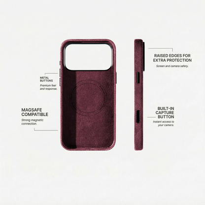 Alcantara Case - Wine Red