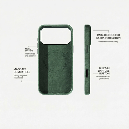 Alcantara Case - Midnight Green