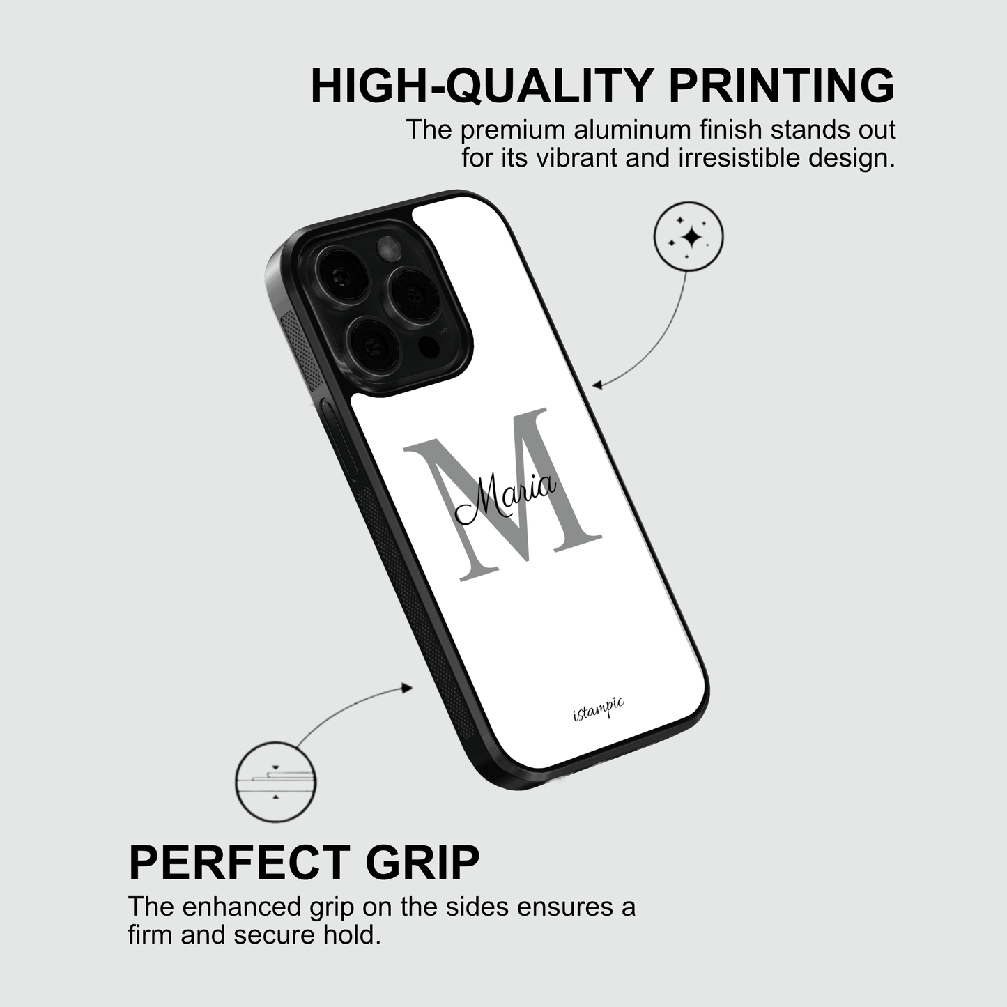 White Initials Case